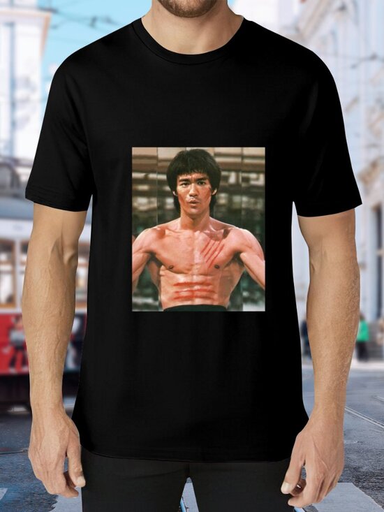 Other - Black Short Sleeve Graphic Tee with Martial Arts Photo